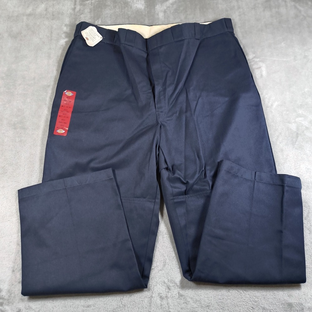 Dickies Double Knee Work Pants Mens 46x32 Blue Loose Fit Workwear Utility 3M New